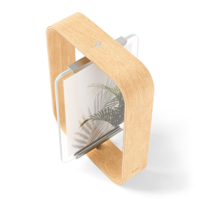 Umbra 5"x7" Bellwood Picture Frame Natural: Beechwood, Double-Sided, Adjustable, Tabletop Display