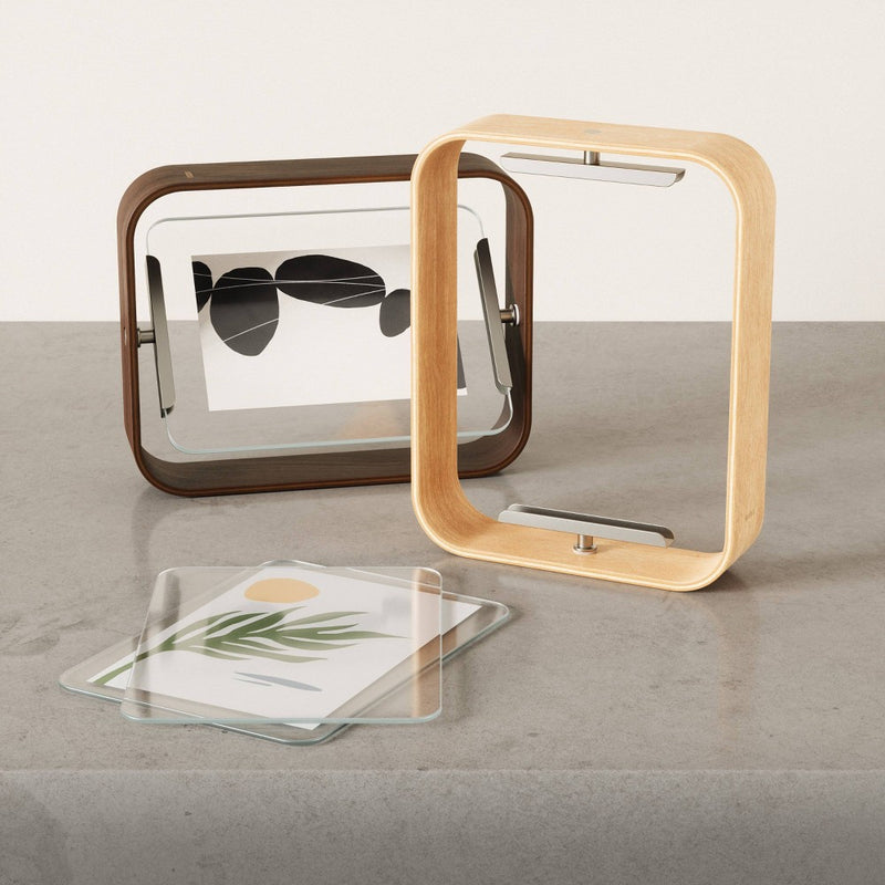 Umbra 5"x7" Bellwood Picture Frame Natural: Beechwood, Double-Sided, Adjustable, Tabletop Display
