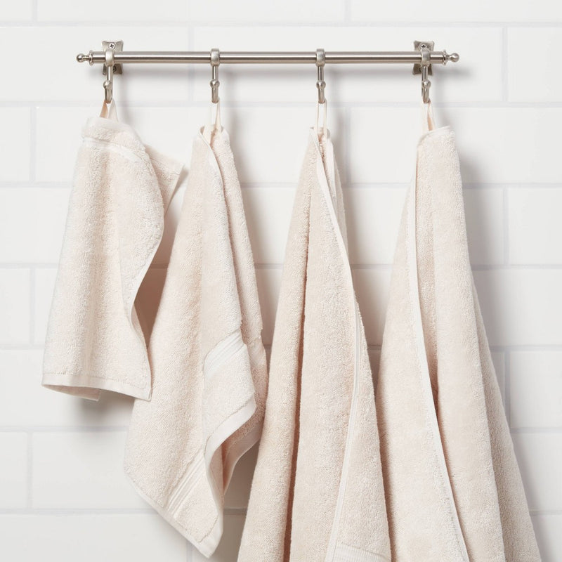 Total Fresh Antimicrobial Washcloth Tan - Threshold: Heavyweight Cotton, Low Lint, Machine Washable, 13"x13"