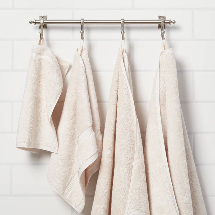 Total Fresh Antimicrobial Washcloth Tan - Threshold: Heavyweight Cotton, Low Lint, Machine Washable, 13"x13"