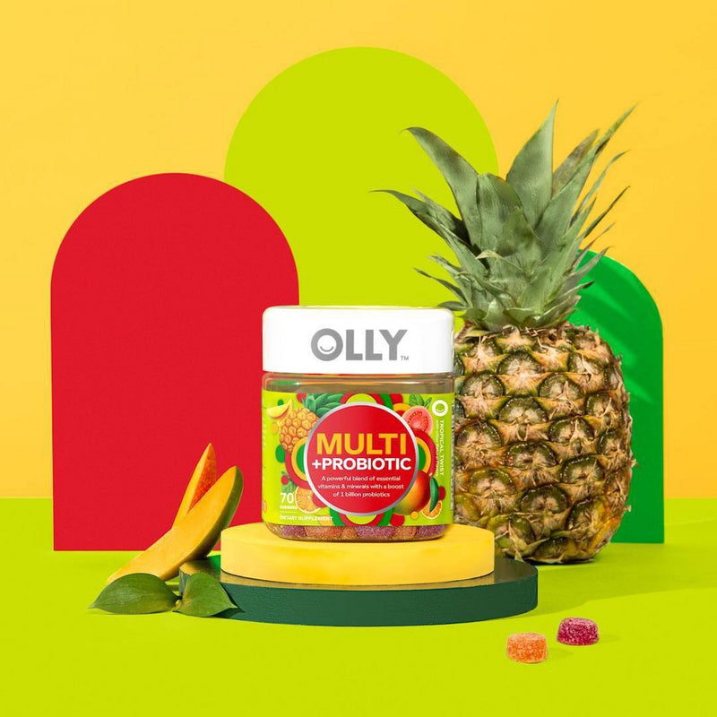 OLLY Adult Multivitamin + Probiotic Supplement Gummies - 70ct