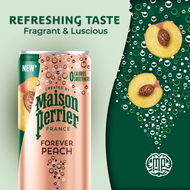 Perrier Peach Sparkling Water - 8pk/11.15 fl oz Cans