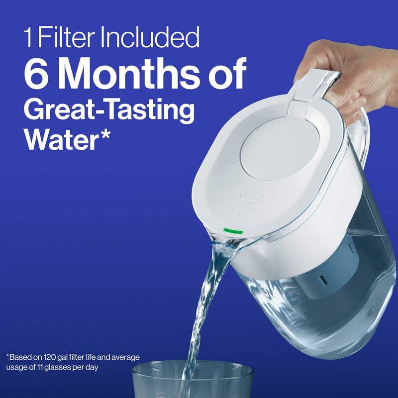 Brita Water Filter 10-Cup Tahoe Water Pitcher Dispenser with Elite Water Filter - Blue: Filters Lead, Mercury, Chlorine