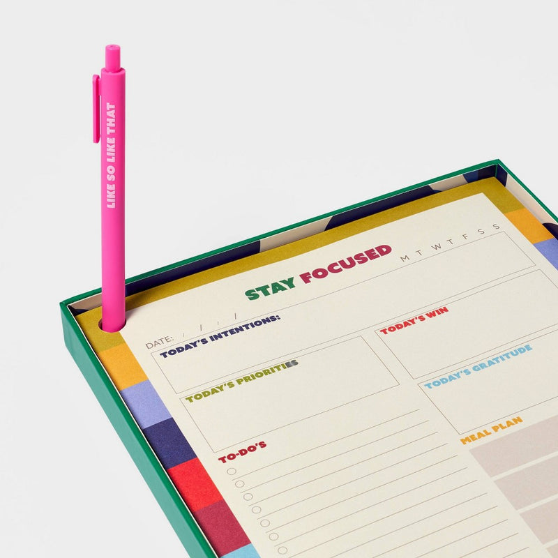 150 Sheet Oversized Notepad with Pen - Tabitha Brown for Target: Lined Paper Journal, Soft Cover, 8.5x11, FSC Certified