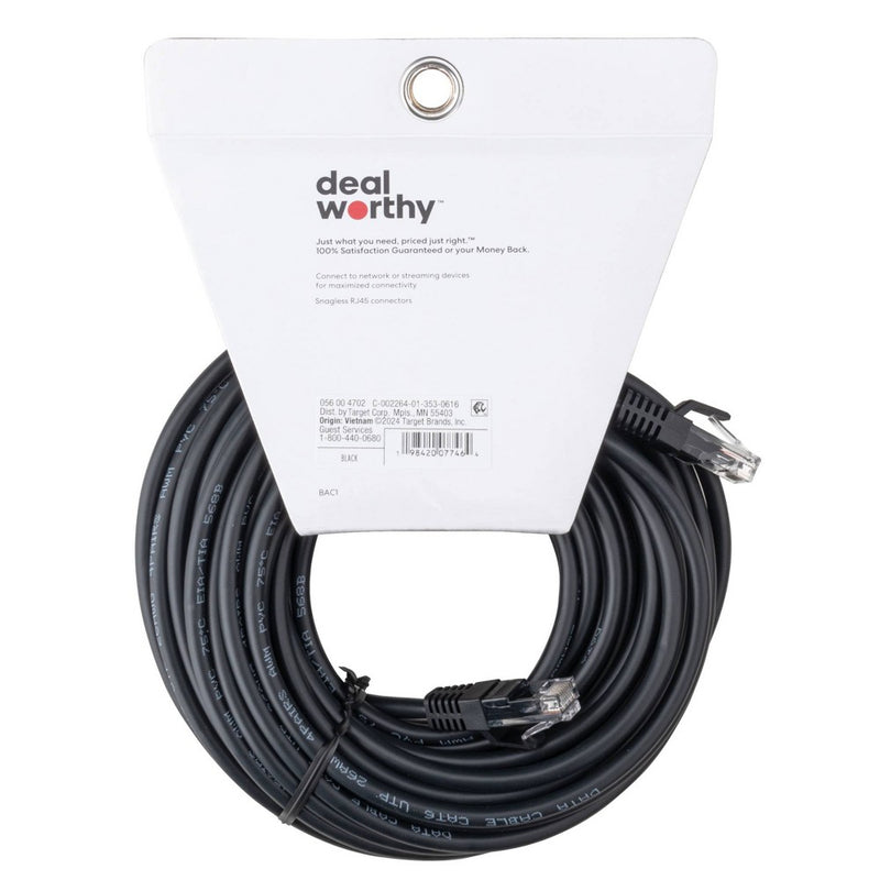 Cat 6 Ethernet Cable - dealworthy 50' Black