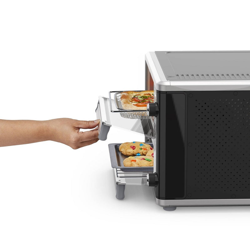 PowerXL SmartSynx 1700W Dual Door Toaster Oven and Air Fryer: Stainless Steel Countertop Convection, Dishwasher-Safe (LOCAL PICKUP ONLY)