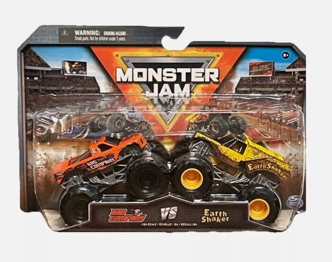 Monster Jam 1:64 Scale - 2pk BAD COMPANY VS EARTH SHAKER