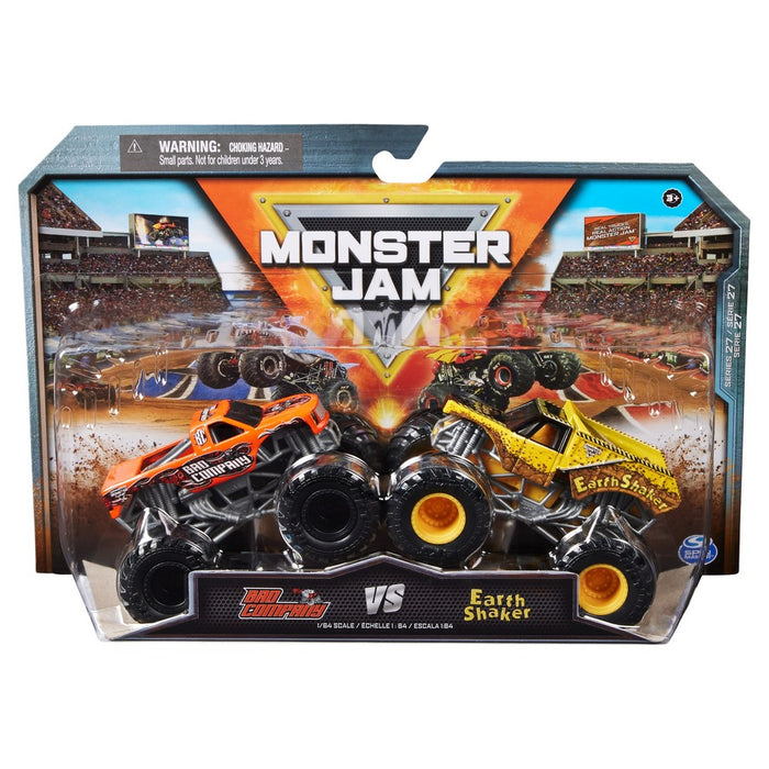 Monster Jam 1:64 Scale - 2pk BAD COMPANY VS EARTH SHAKER