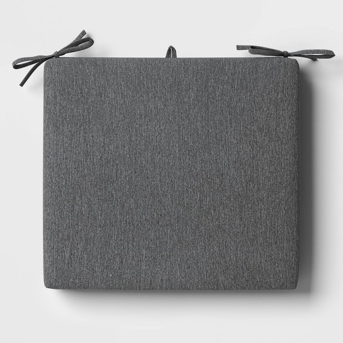 18"x20" Solid Woven Outdoor Chair Seat Cushion Charcoal - Threshold