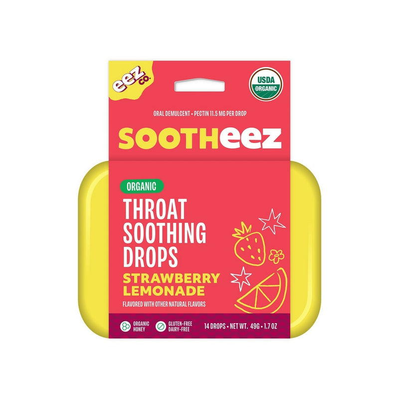 The Eez Co. Sootheez Organic Throat Soothing Drops - Strawberry Lemonade - 14ct