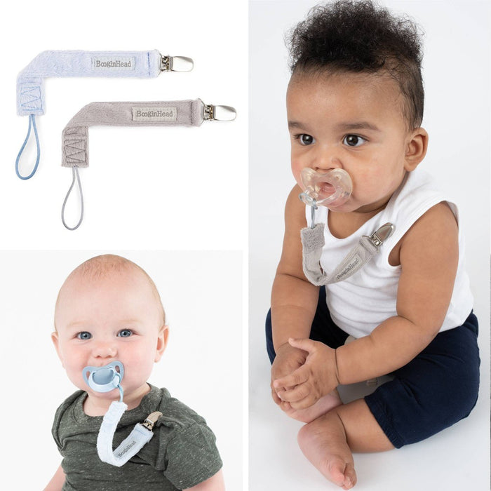 BooginHead 2pk PaciGrip Lux Pacifier Holder - Blue