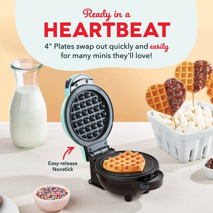 Dash 2pc Removable Plate Set Heart & Star: Nonstick Waffle Maker Plates, Multicolor, Aluminum, Hand Wash