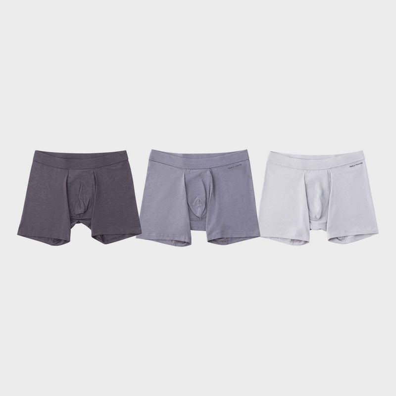 Pair of Thieves Men's Quick Dry Cotton Boxer Briefs 3pk - Gray S