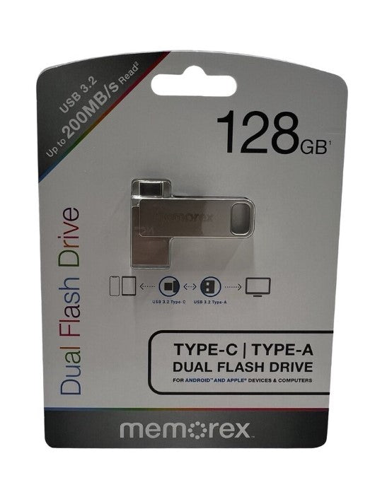 Memorex 128gb USB 3.2 Type-C OTG Flash Drive
