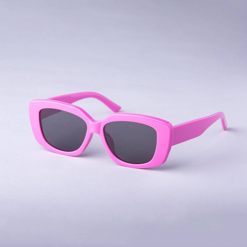 Women's Rounded Cateye Rectangle Sunglasses - A New Day Pink