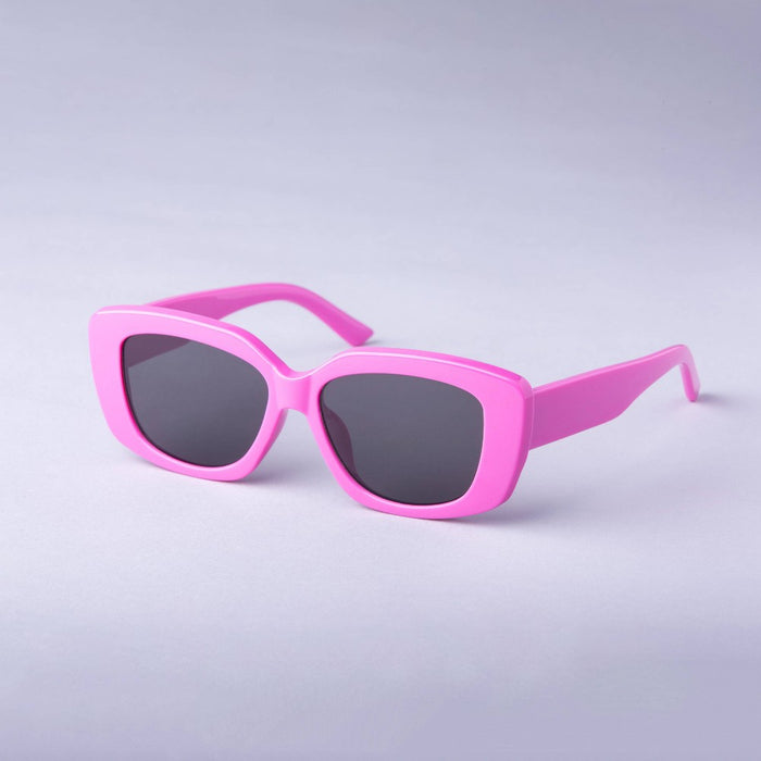Women's Rounded Cateye Rectangle Sunglasses - A New Day Pink