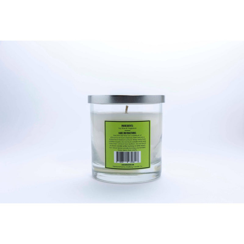Zen White Candle - Love Cork Screw: Soy Wax, Jar Style, Rose & Raspberry Aroma, 61hr Burn Time