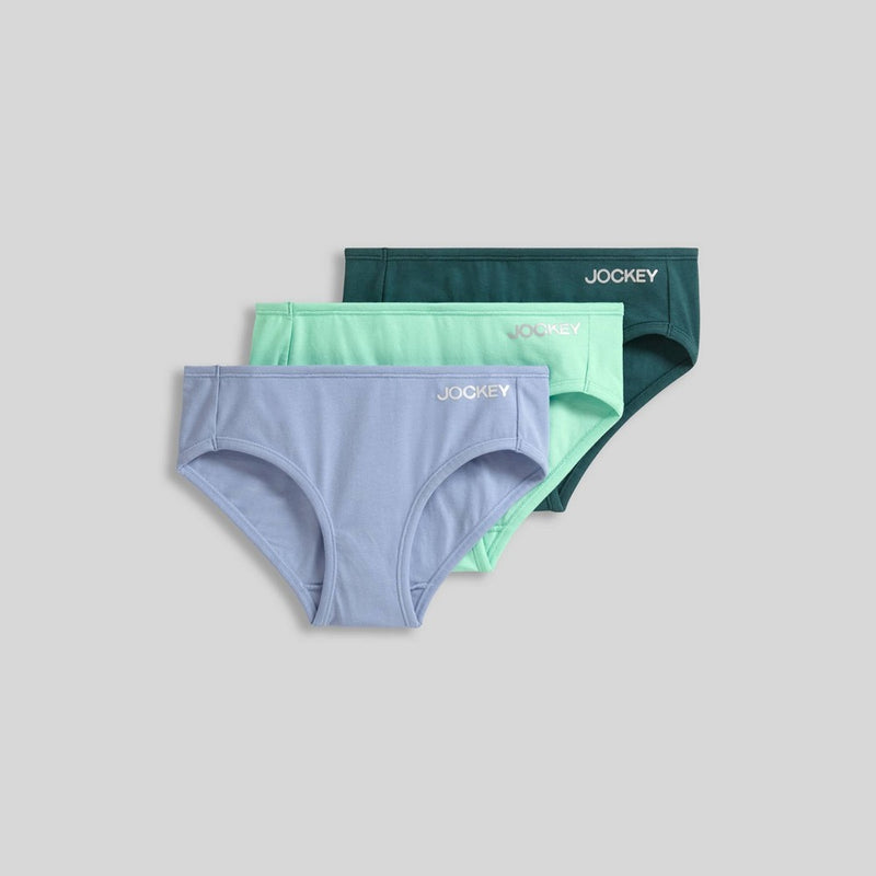Jockey Generation Girls' 3pk Cotton Bikini Underwear - Green/Blue M