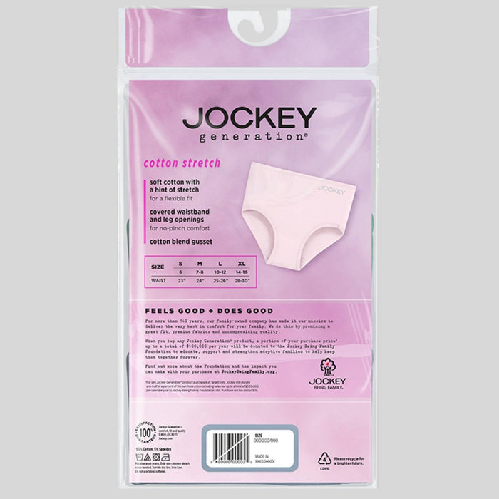 Jockey Generation Girls' 3pk Cotton Briefs Underwear - Gray/Purple XL