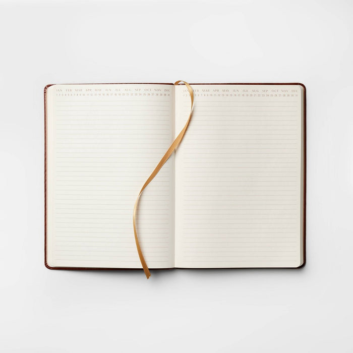 192pg Ruled Journal 10"x7" Leatherette Dark Brown - Threshold: Soft Cover, Narrow Lined, Teen & Adult Notebook