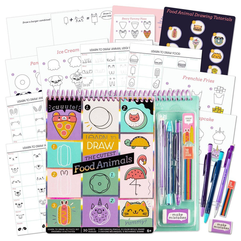 Fashion Angels Learn to Draw Foodimals: Art & Craft Drawing Kit for Kids with Pencils & Sketch Pad