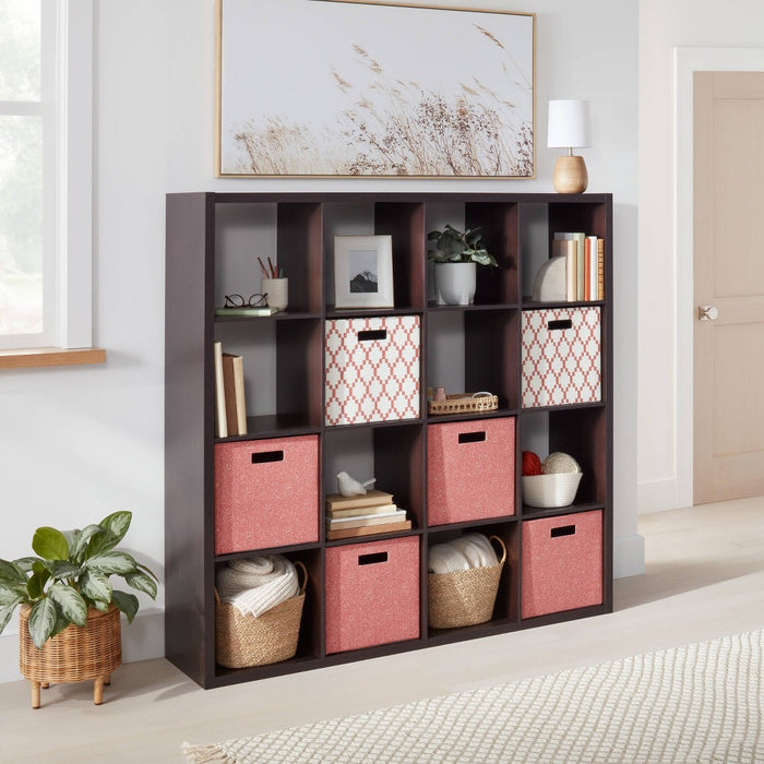 16 Cube Organizer Espresso - Brightroom: Decorative Bookshelf with 16 Compartments, 4 Shelves, MDF & Particle Board (LOCAL PICKUP ONLY)