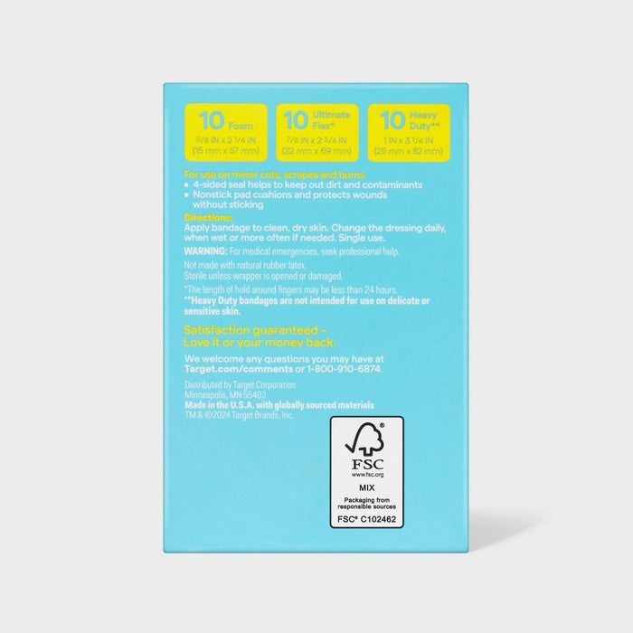 Variety Pack Assorted Bandages - 30ct - up&up