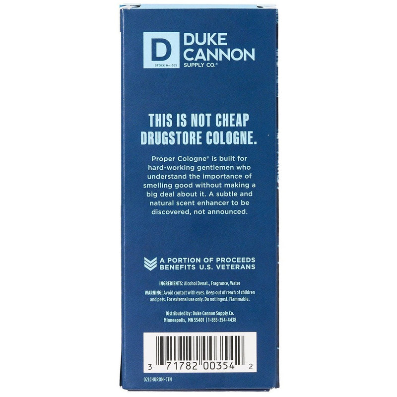 Duke Cannon Men's Huron Proper Cologne - Fresh Water & Neroli Cologne - 1.7 fl oz