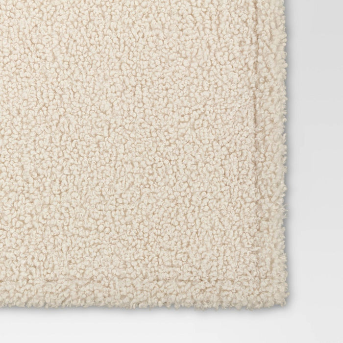 Teddy Boucle Throw Blanket Cream - Threshold