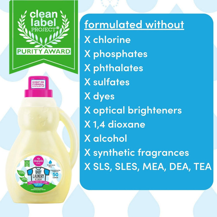 Dapple Laundry Detergent Fragrance Free - 50oz