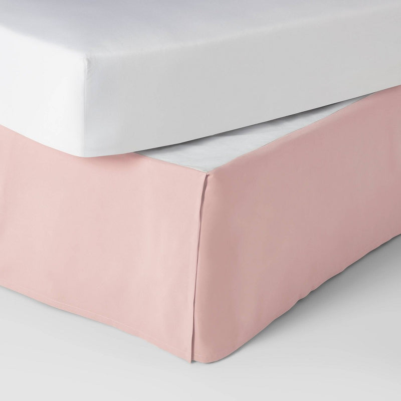 Full Simple Pleat Kids' Bedskirt Pink - Pillowfort: Full Size, Solid Microfiber, OEKO-TEX Certified, 14" Drop