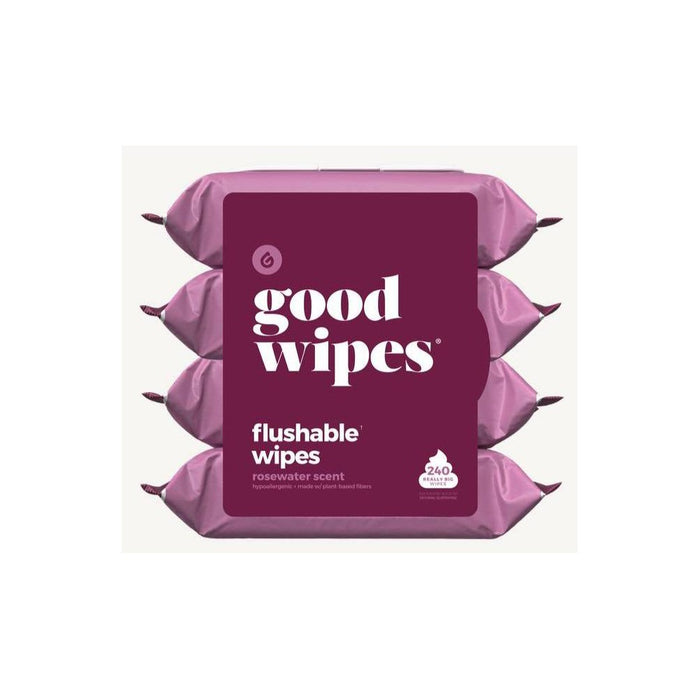 Goodwipes Rosewater Flushable Wipes - 4pk/60ct