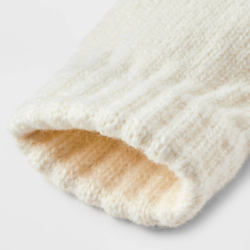 Baby Pom Hat and Mitten Set - Cat & Jack Cream 6-12M