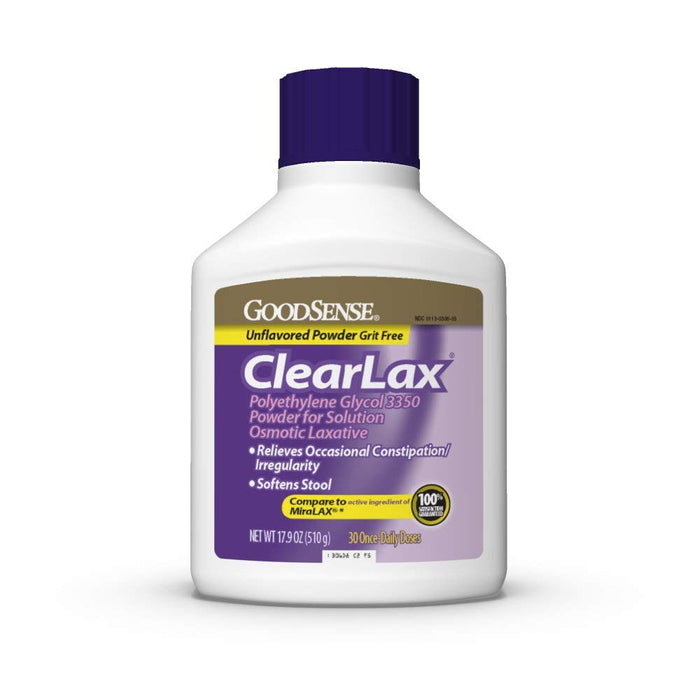 Good Sense Clearlax, Polyethylene Glycol 3350 Powder For Solution, Osmotic Laxative, 53.7 Oz, Pack Of 3
