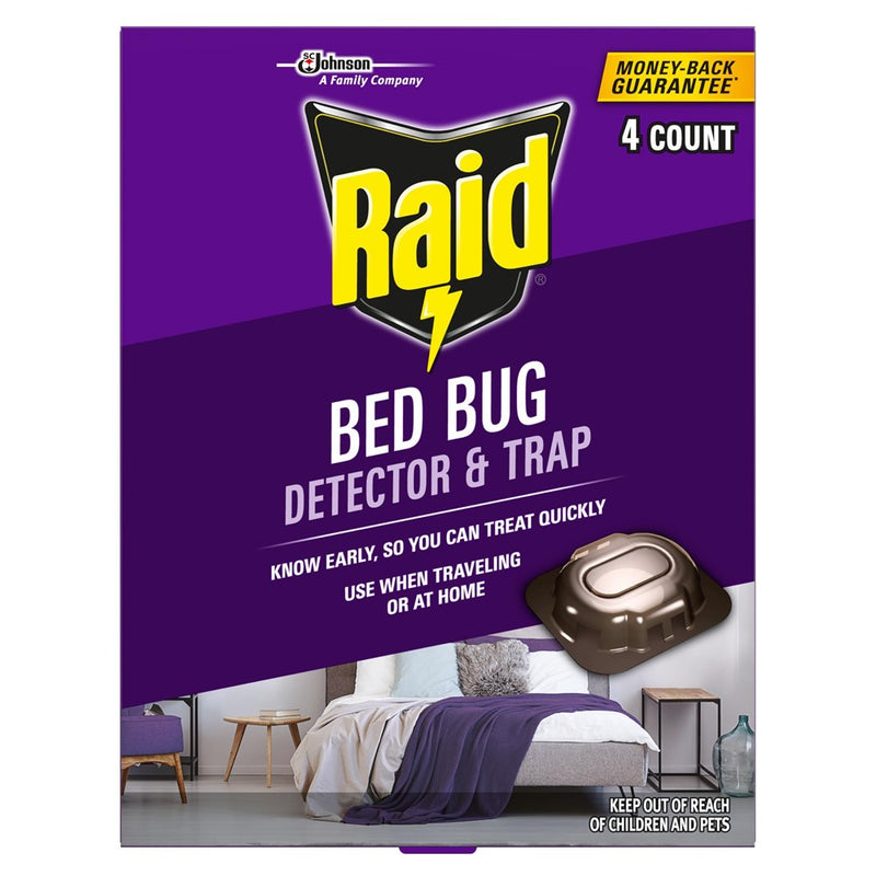 Raid Bed Bug Detector And Trap, For Indoor Use, 4 Count