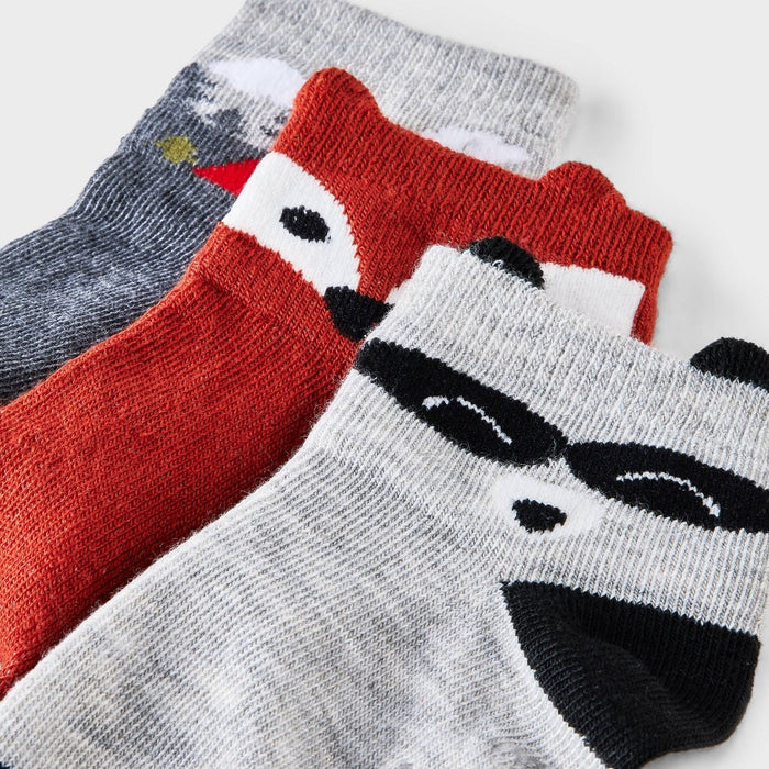 Baby Boys' 6pk Critter Ankle Socks - Cat & Jack 6-12M