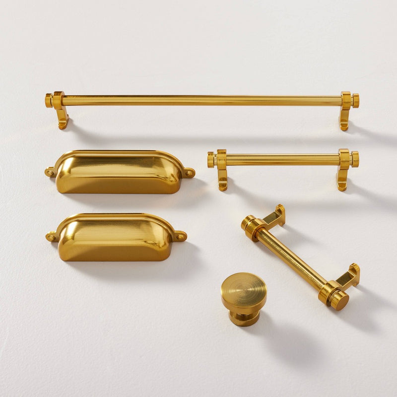 10" Vintage Cuffed Drawer Pulls Brass Plated (Set of 2) - Hearth & Hand with Magnolia: Chic Bar-Shaped Cabinet Hardware