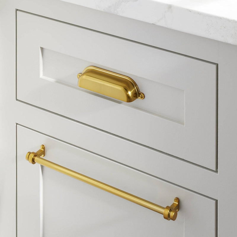 10" Vintage Cuffed Drawer Pulls Brass Plated (Set of 2) - Hearth & Hand with Magnolia: Chic Bar-Shaped Cabinet Hardware