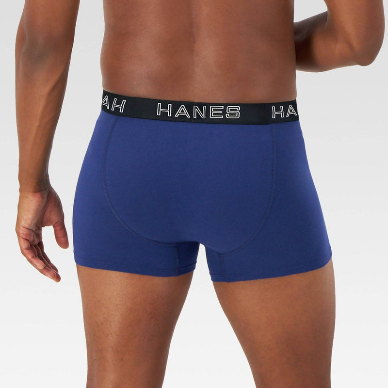 Hanes Premium Men's Mid-Rise Stretch Trunks 5pk - Blue/Black/Gray L