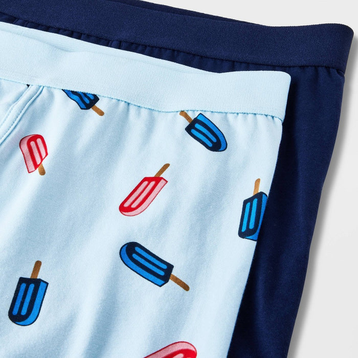 Men's Popsicle Print Boxer Briefs 2pk - Goodfellow & Co Light Blue M