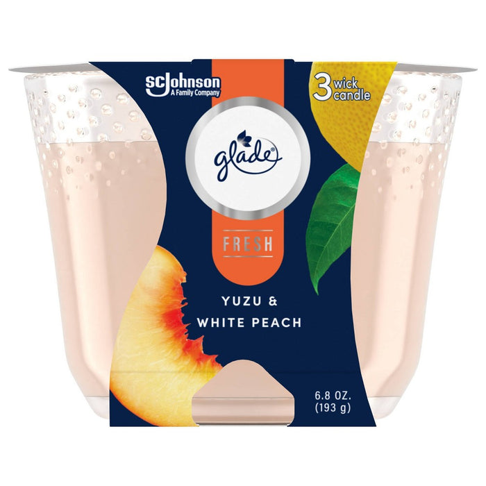 Glade 3 Wick Candle - White Peach & Yuzu - 6.8oz