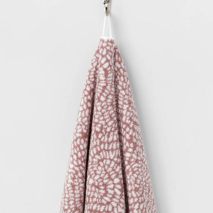 Performance Plus Bath Towel Mauve Geo - Threshold: Heavyweight Cotton, Jacquard Terry, Fade-Resistant