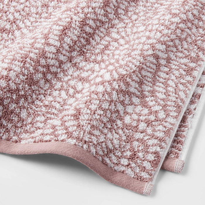 Performance Plus Bath Towel Mauve Geo - Threshold: Heavyweight Cotton, Jacquard Terry, Fade-Resistant