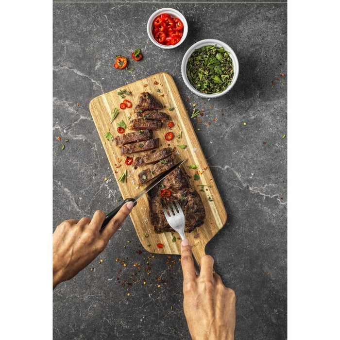 GoodCook Ready 4pc Triple Rivet Steak Knife Set: High Carbon Stainless Steel Blades, Black Handles, Hand Wash