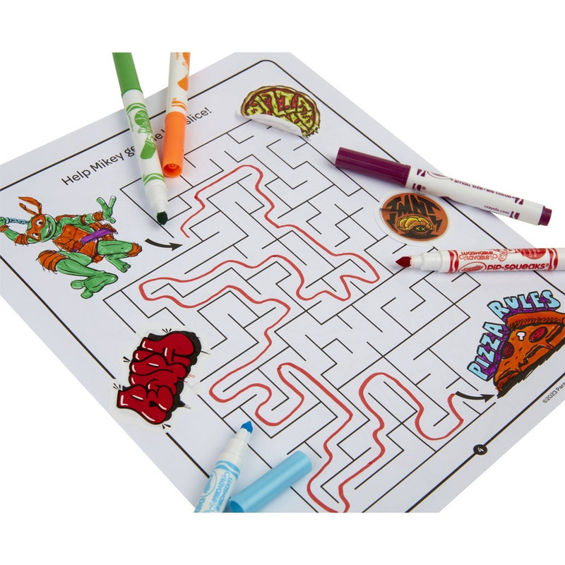 Crayola TMNT Color & Sticker Activity Set: Includes Coloring Sheets, Stickers, Markers, 32 Pages, Ages 3+