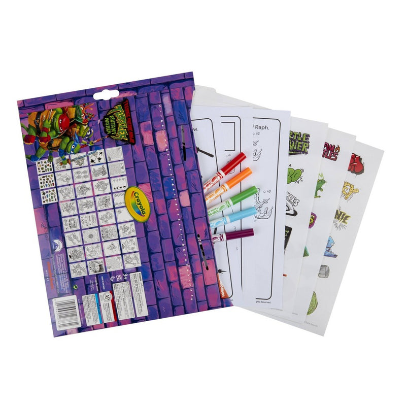 Crayola TMNT Color & Sticker Activity Set: Includes Coloring Sheets, Stickers, Markers, 32 Pages, Ages 3+
