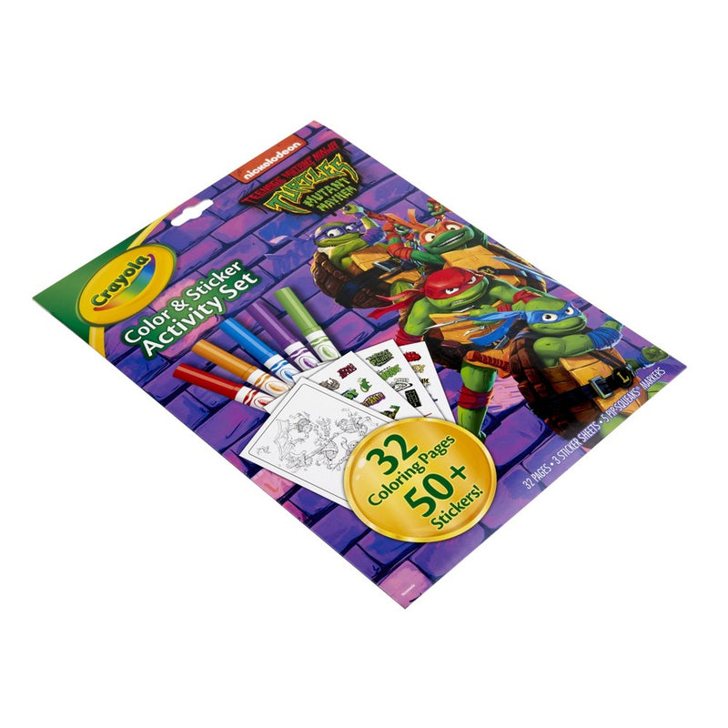 Crayola TMNT Color & Sticker Activity Set: Includes Coloring Sheets, Stickers, Markers, 32 Pages, Ages 3+