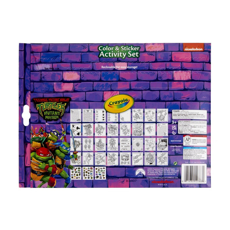 Crayola TMNT Color & Sticker Activity Set: Includes Coloring Sheets, Stickers, Markers, 32 Pages, Ages 3+