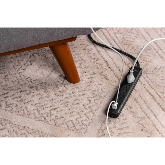 Philips Surge Protector 4ft 4-Outlet USB-A USB-C 450 Joules Braided Cord Flat Plug - Black