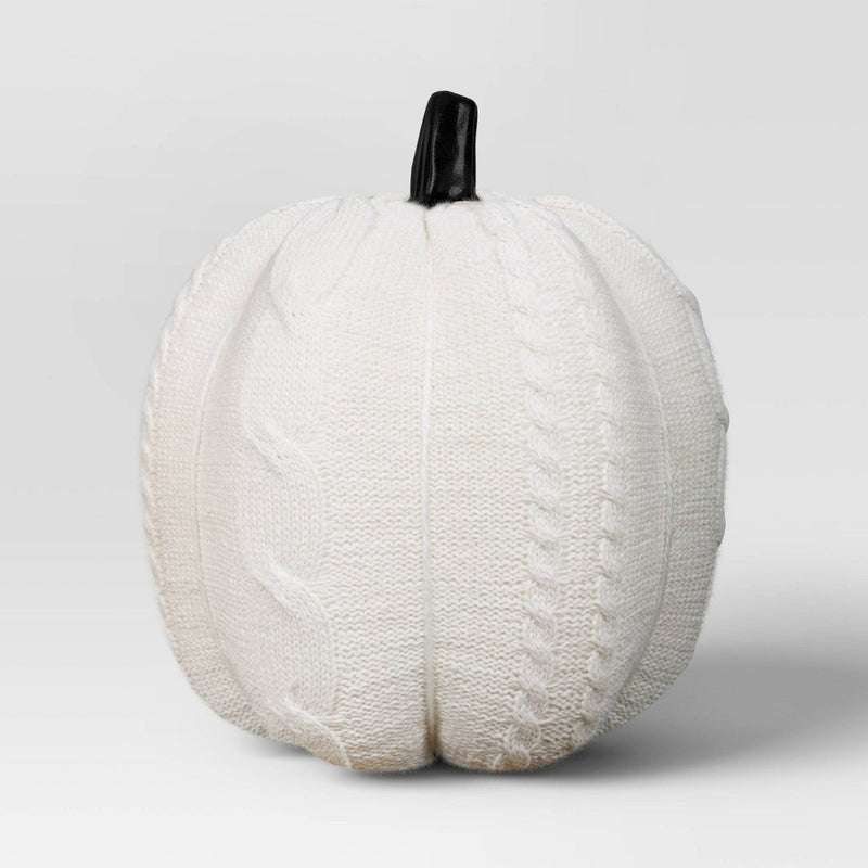 8.75" Halloween Knit Cable Pumpkin White - Hyde & EEK! Boutique